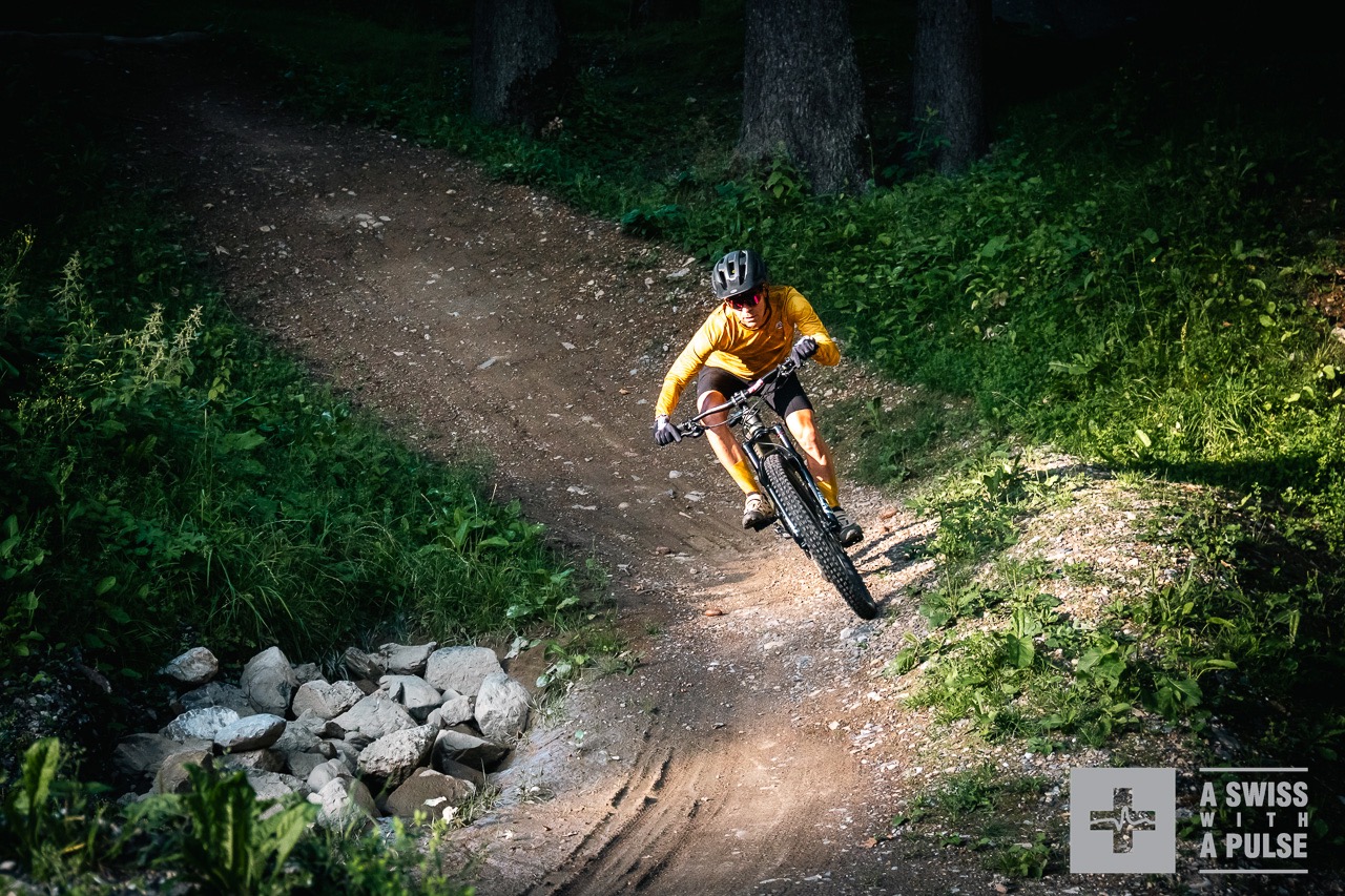 Trail riding in the mountains